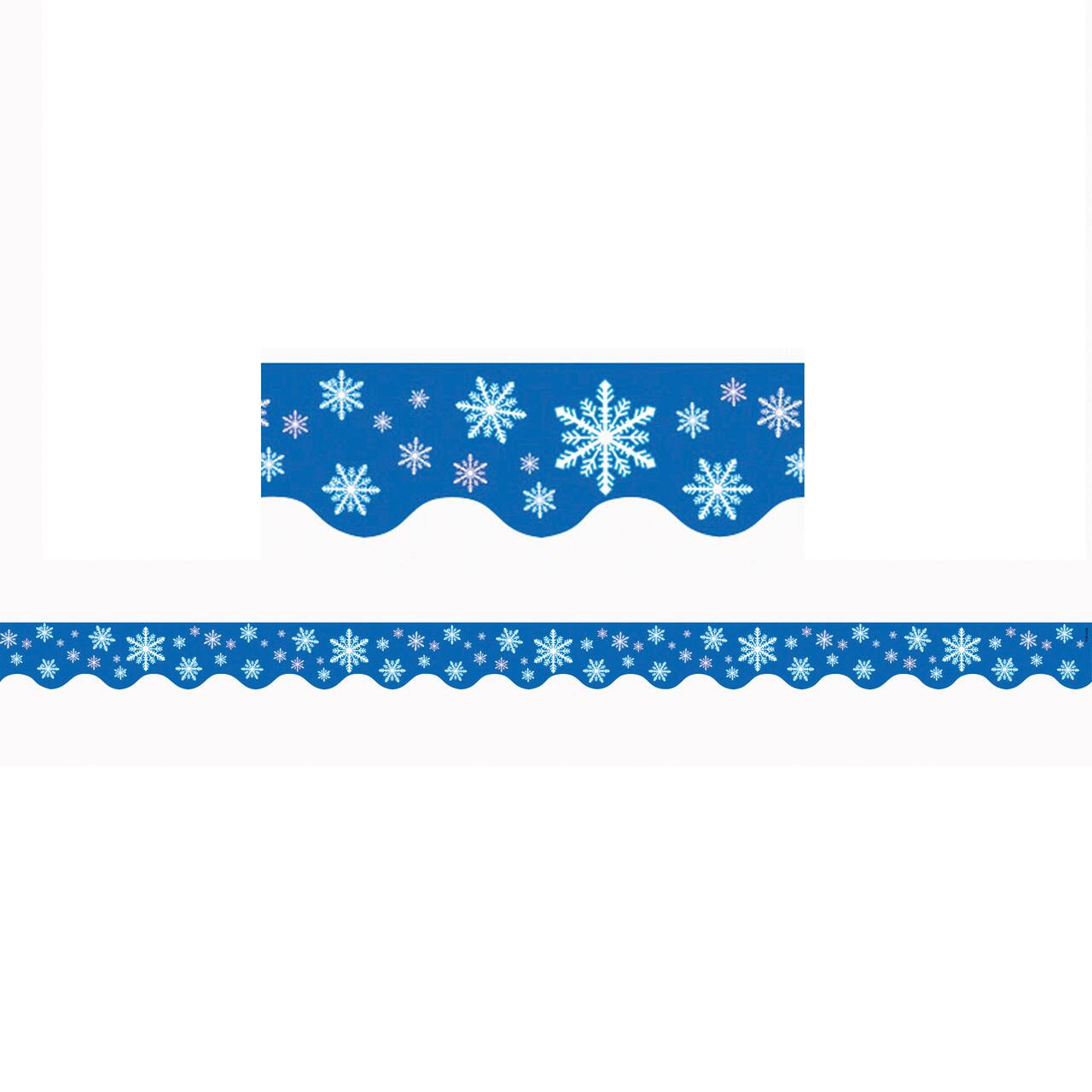 Teacher Created Resources Snowflakes Scalloped Borders, 420ft.